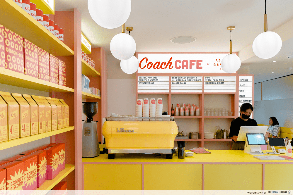 colour-themed cafes - coach cafe counter