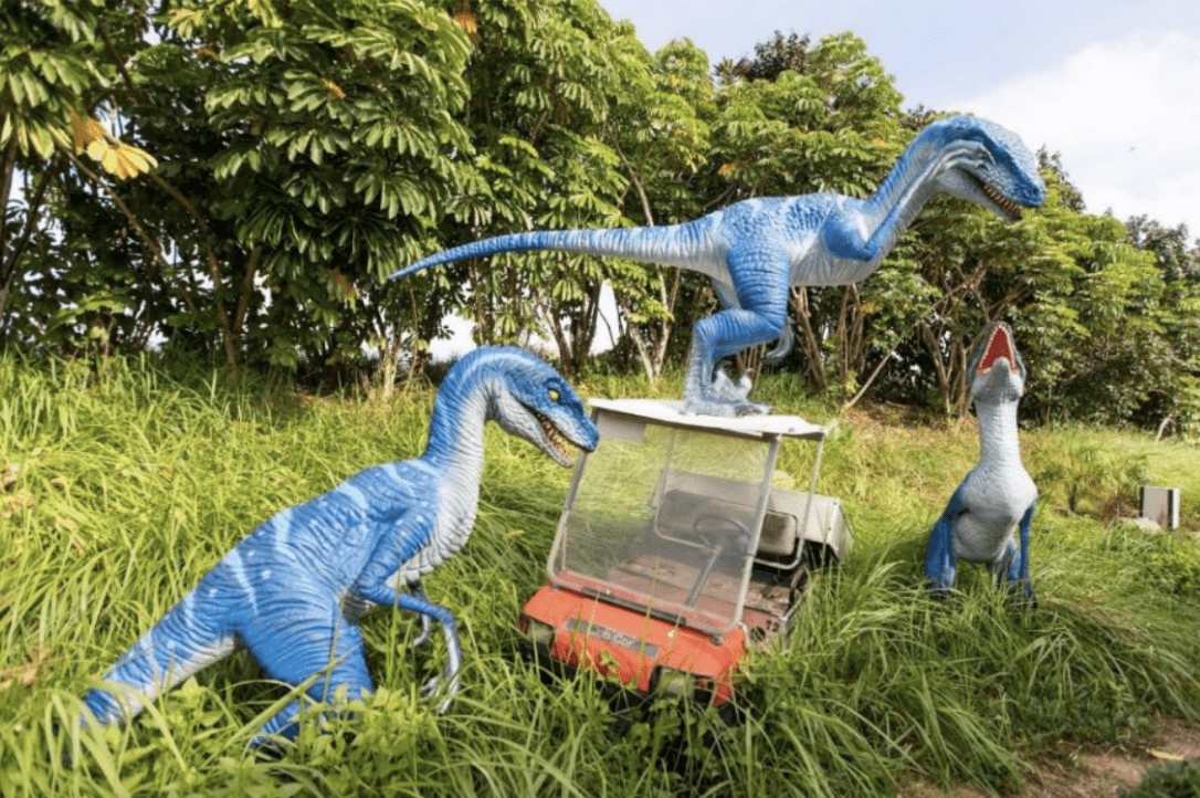 changi jurassic mile close up on dinosaurs