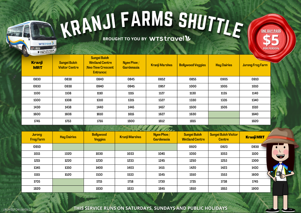 kranji farm shuttle schedule