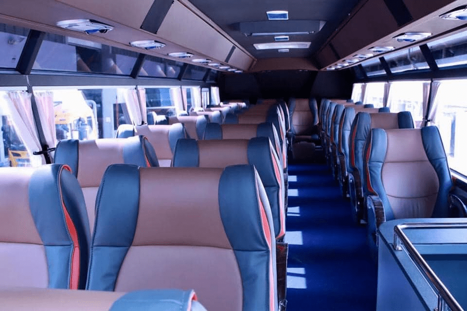 Singapore to Malaysia by bus - luxury coach interior