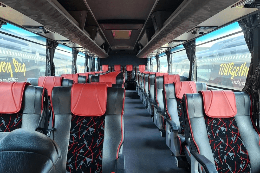 Singapore to Malaysia by bus - wts coach interior