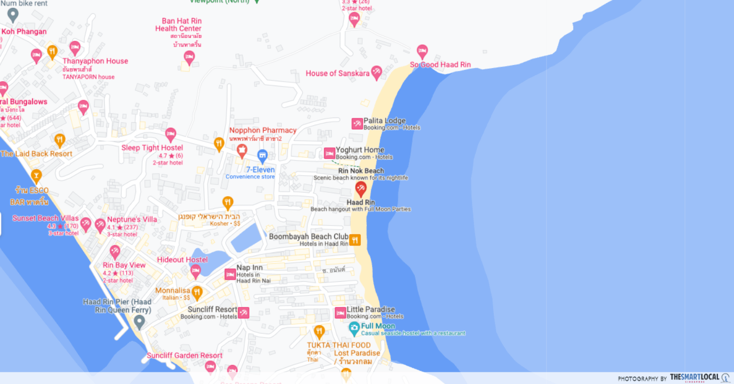 full moon party - map
