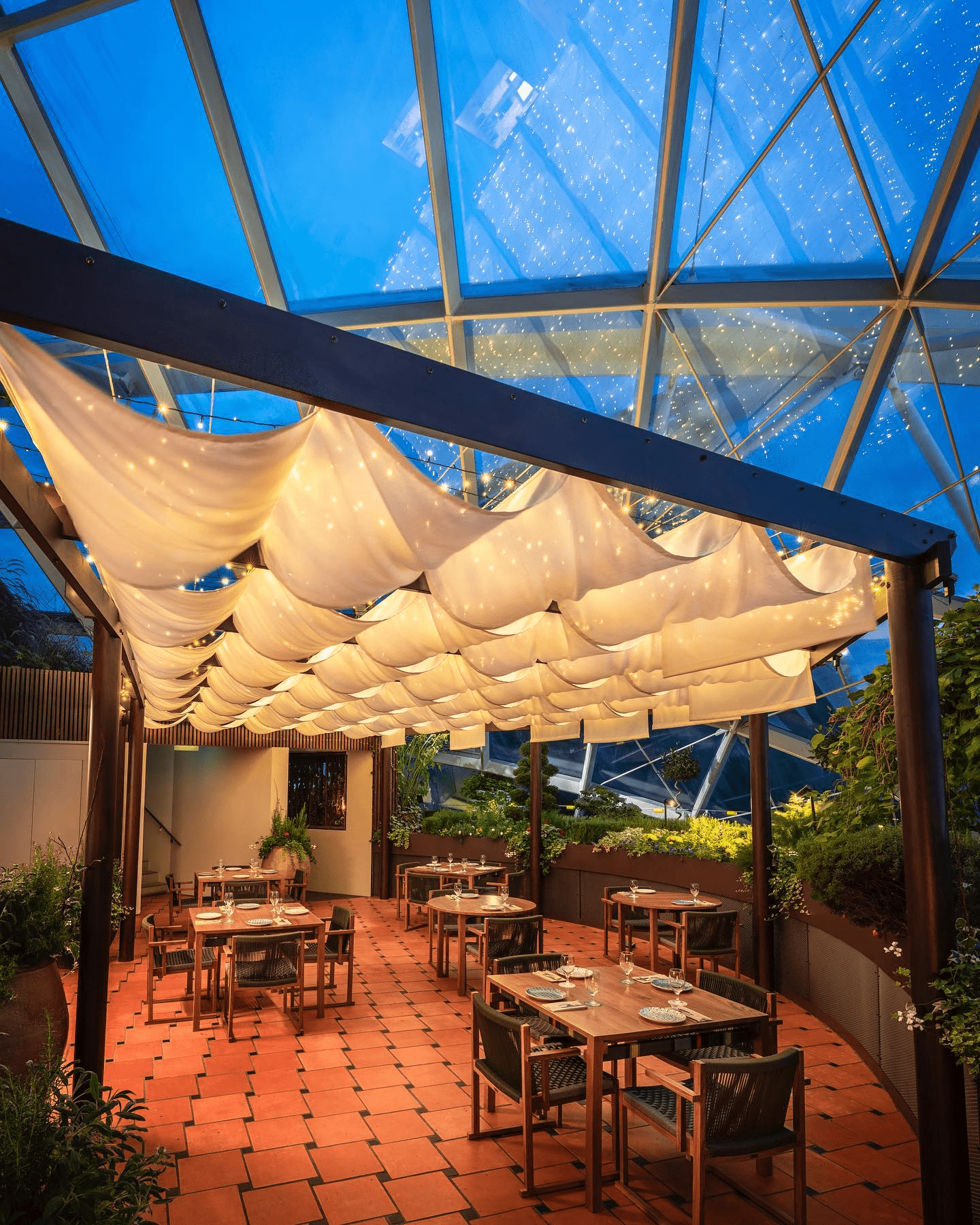 Glass house cafes - Hortus at night