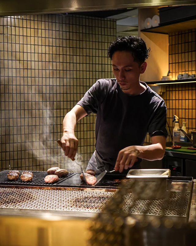 gyu san charcoal bar chef grilling