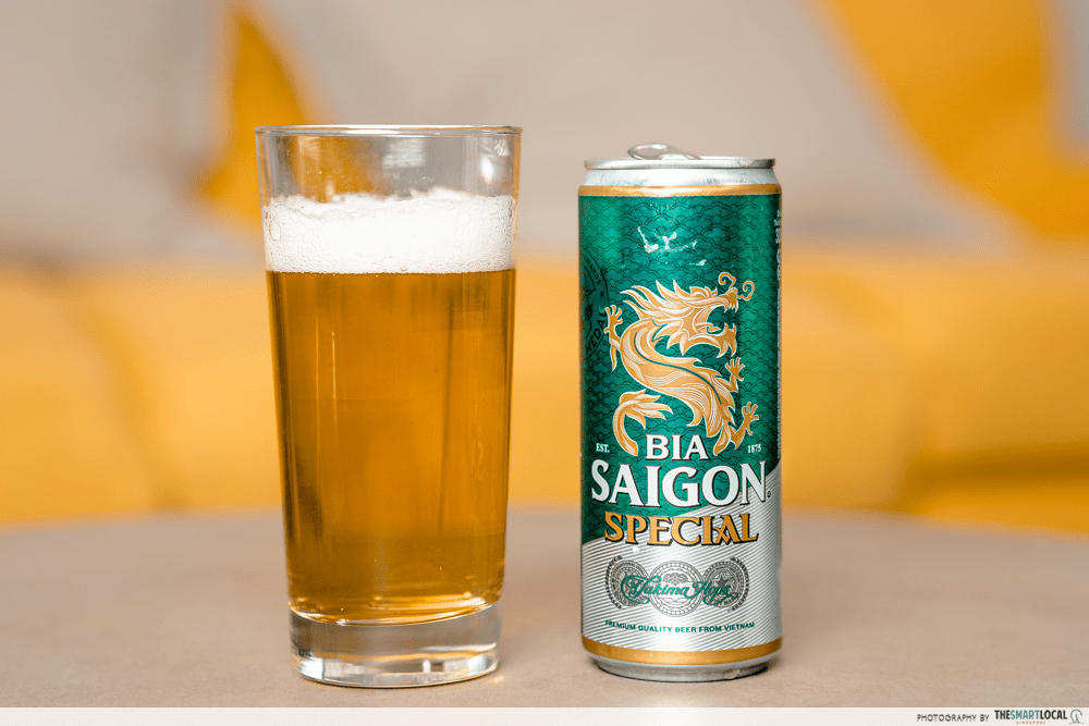 southeast asian beer - saigon poured