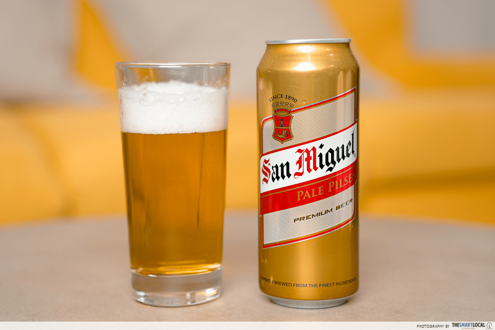 southeast asian beer - san miguel poured