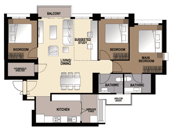 HDB BTO application - 5 room flat layout