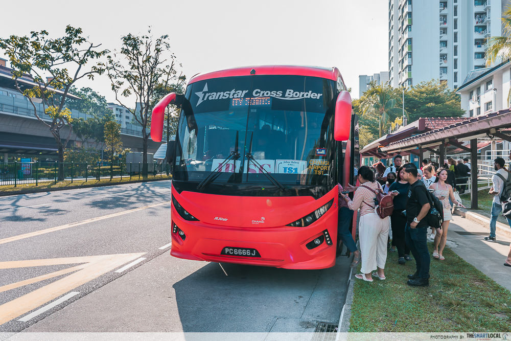 SG to JB Grab - Red Transtar Bus