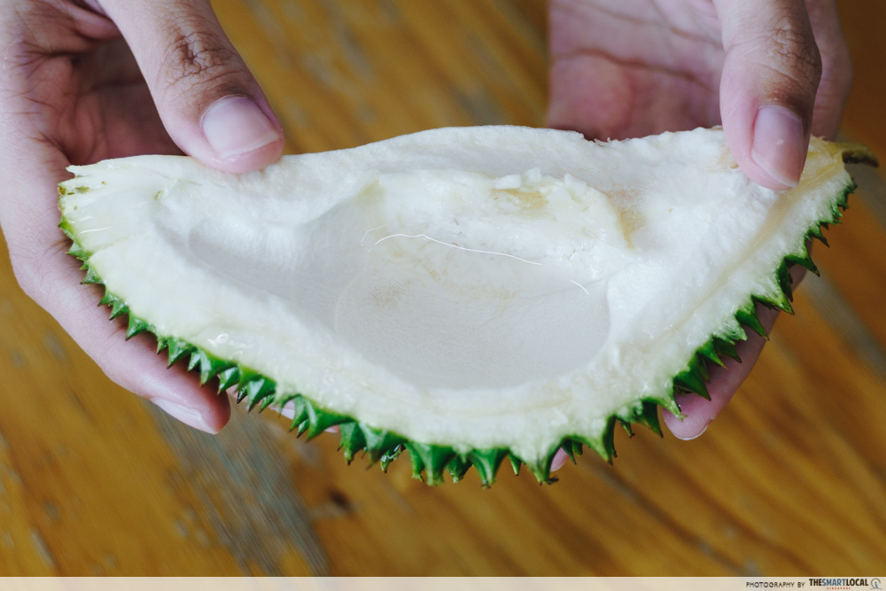 durian myths - gargling with durian husk