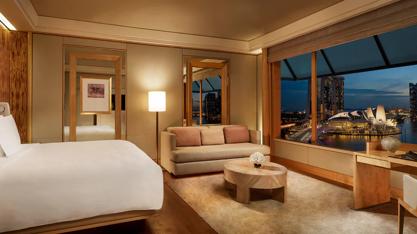 hotels with cool amenities - ritz carlton deluxe marina king guest room
