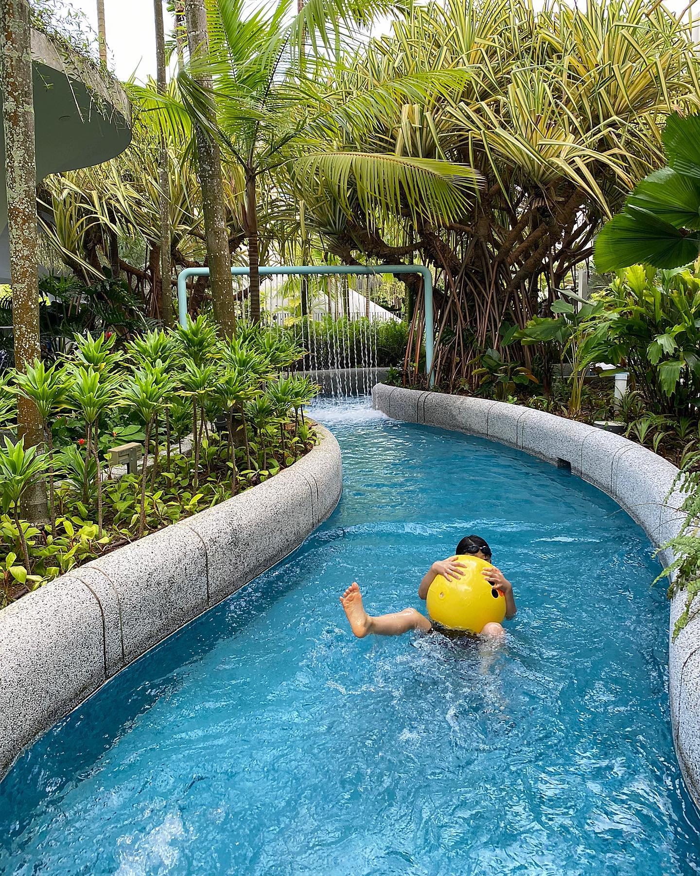 hotels with cool amenities - village hotel sentosa lazy river pool