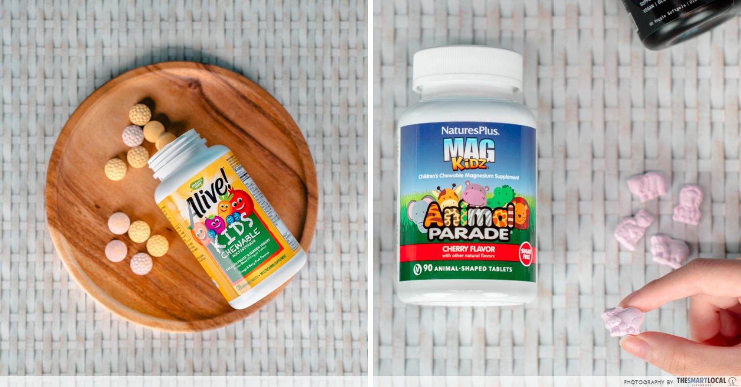 Chewable Multivitamin from Nature’s Way, Alive and NaturesPlus’ Chewable Magnesium tablets