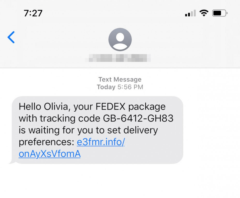 fake delivery message