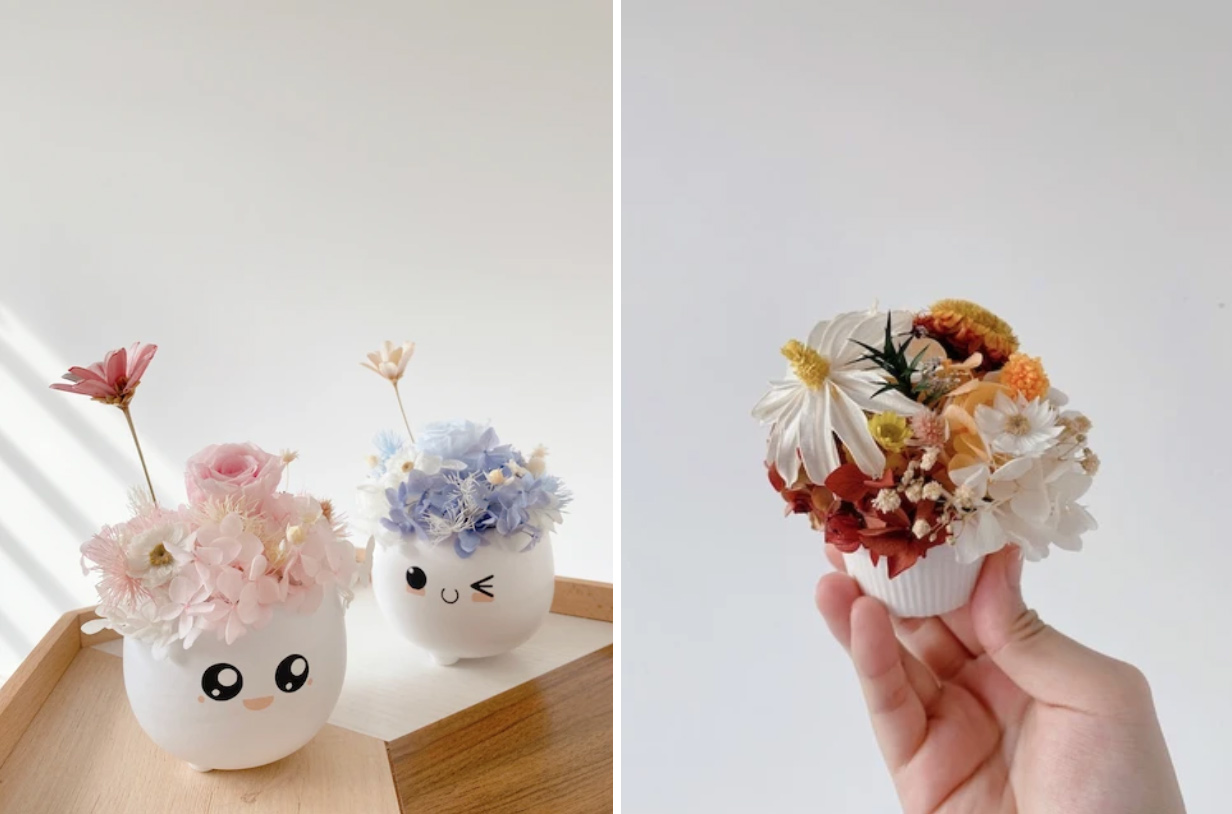 preserved flowers - Moon Fleur - desk jars