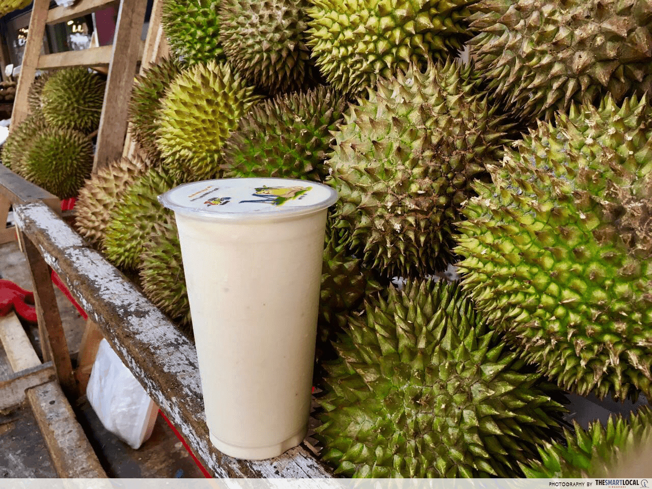 roadside durian stalls - mao shan wang durian smoothie