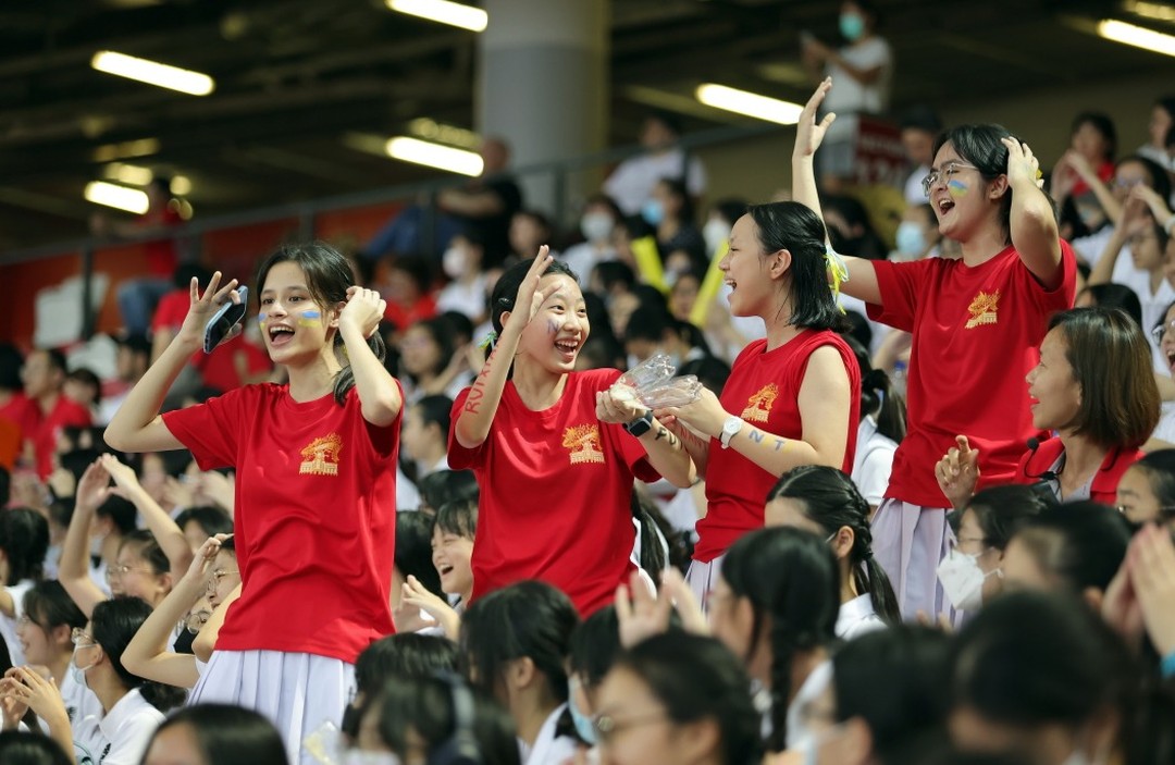 Chanting house cheers during sports day