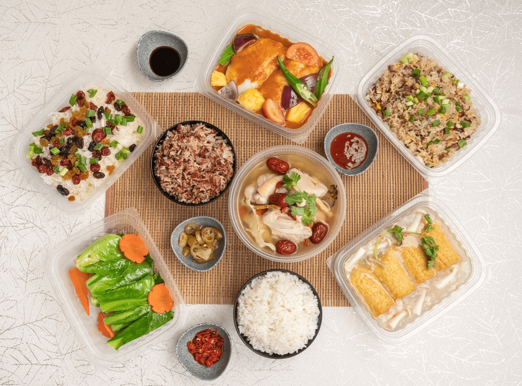 tingkat delivery singapore royal cuisine group flatlay