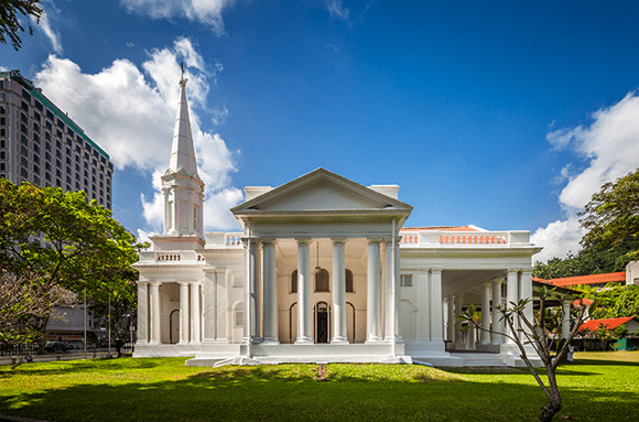 Beautiful Churches in Singapore - Armenian Church Exterior Coloumns