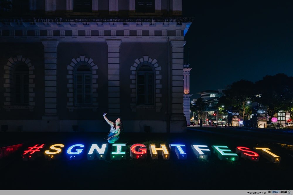 Singapore Night Festival 2023 - SNF sign