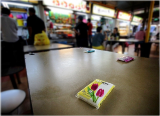 tissue packets on table