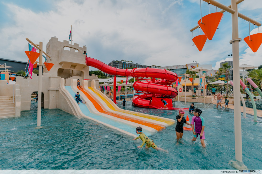 the palawan sentosa - splash tribe - playground slides