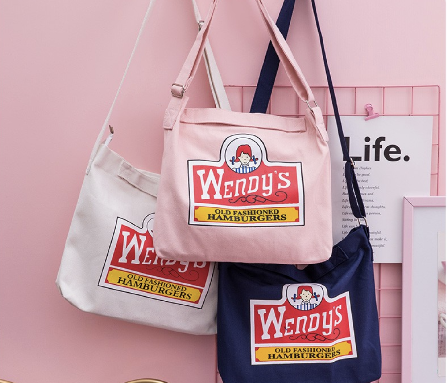 unofficial fast food merch - wendy's shoulder bag