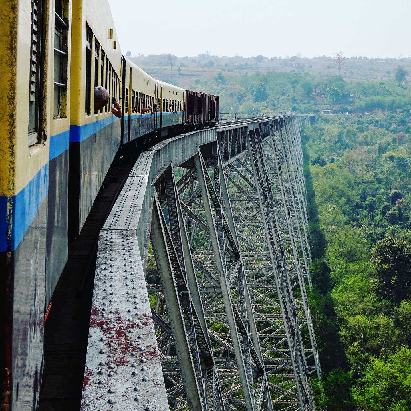 Scenic Train Rides in Asia - Goteik Viaduct above a river gorge
