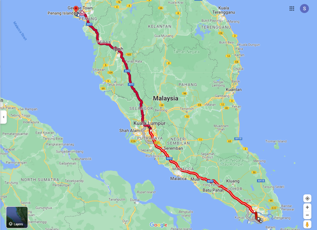 Sg To Penang Guide Google Maps 1024x745 