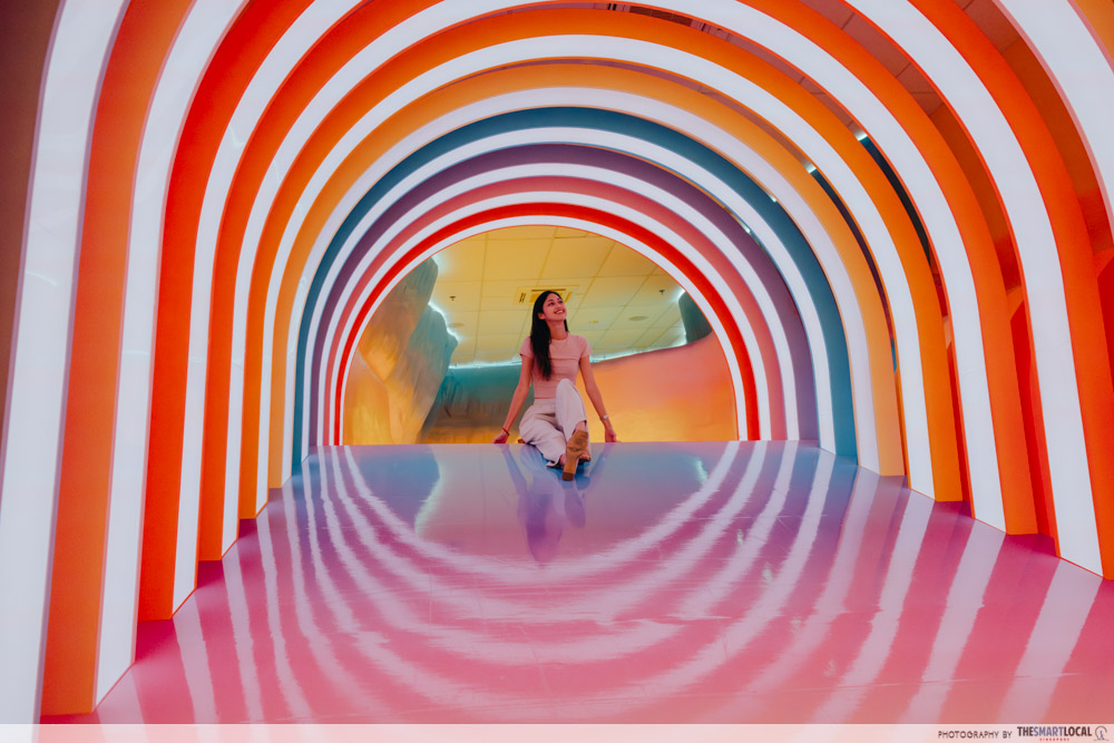 The top of the rainbow slide