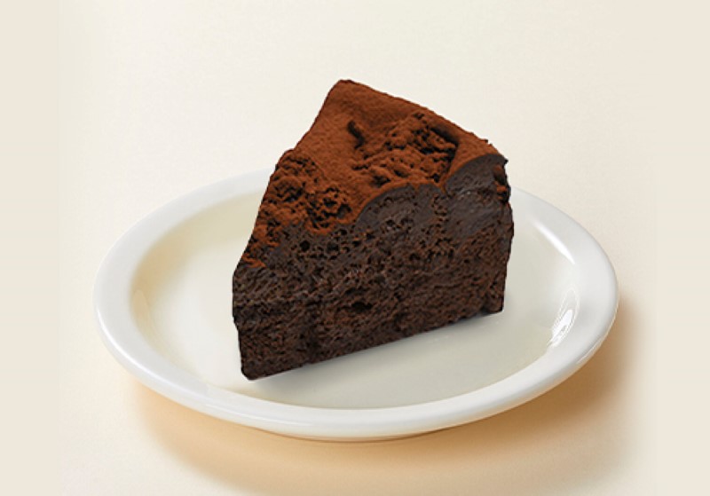 a slice of chocolate cake on a plate