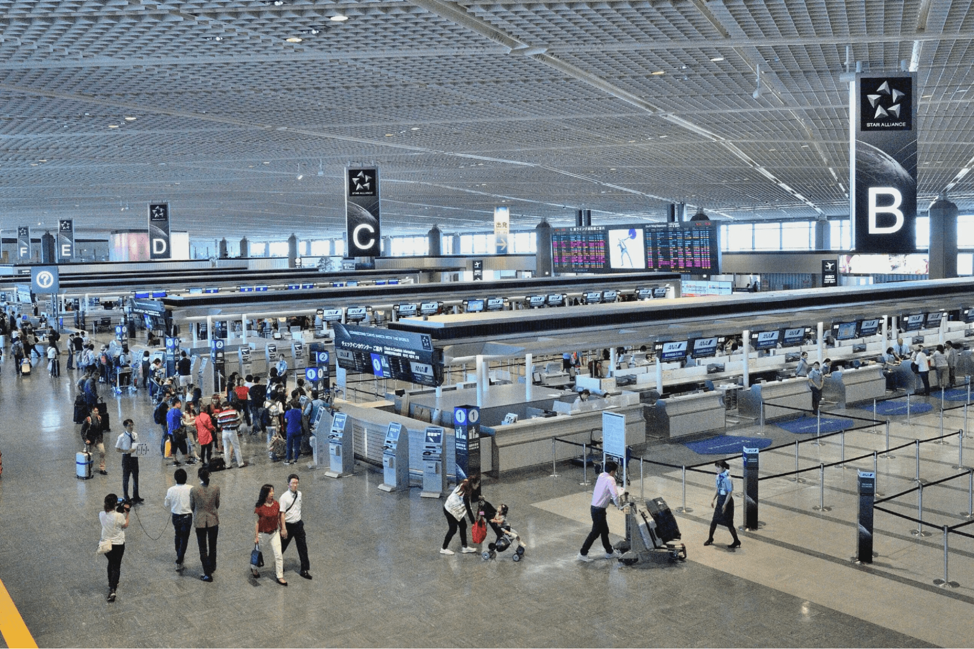 narita airport guide - check in counters