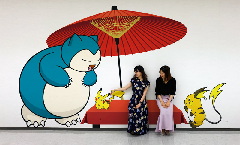 narita airport guide - pokemon wall decal