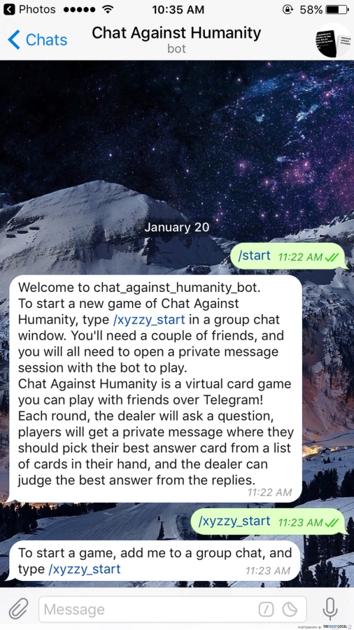 telegram hacks - chats against humanity