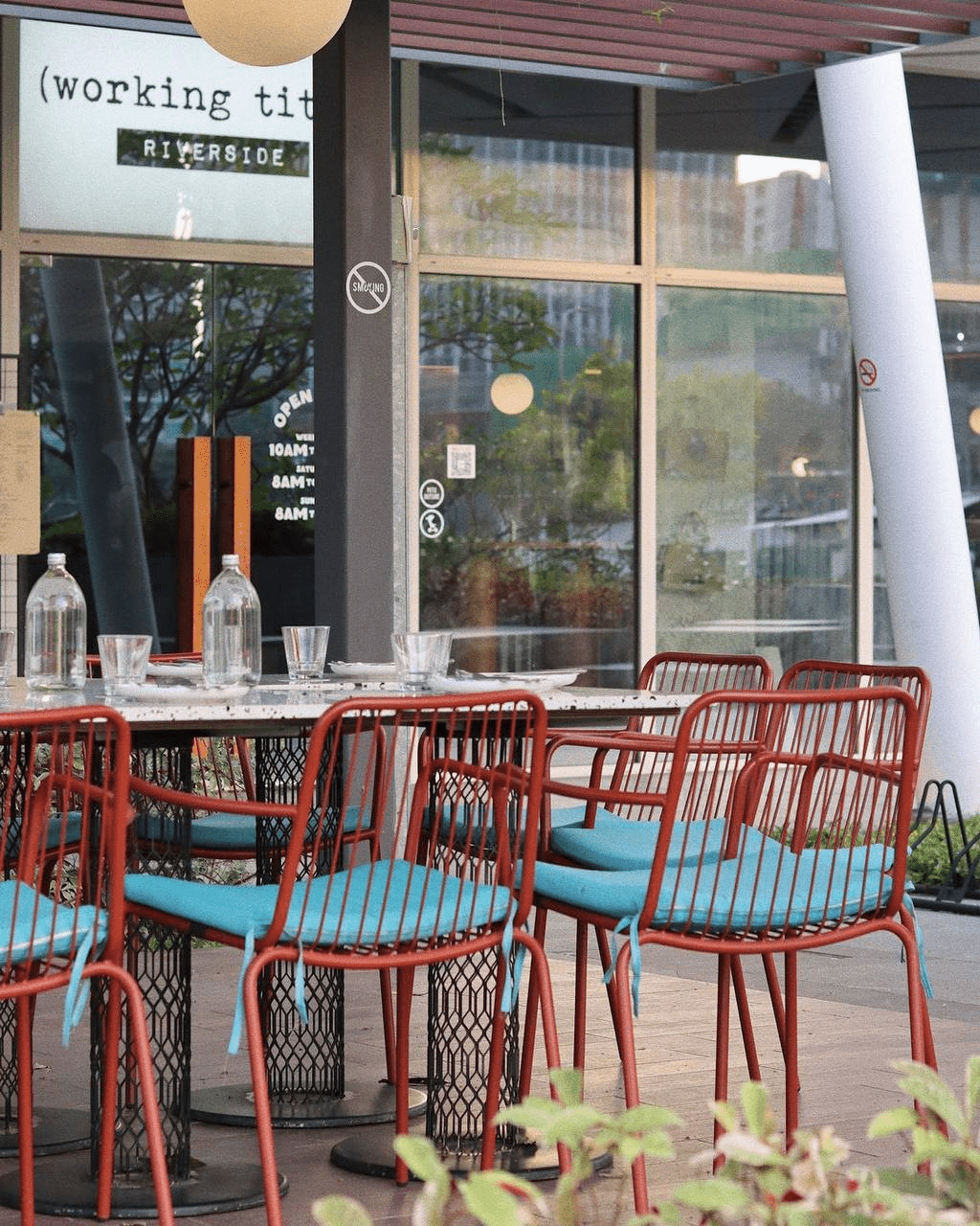 outdoor seating at working title riverside 