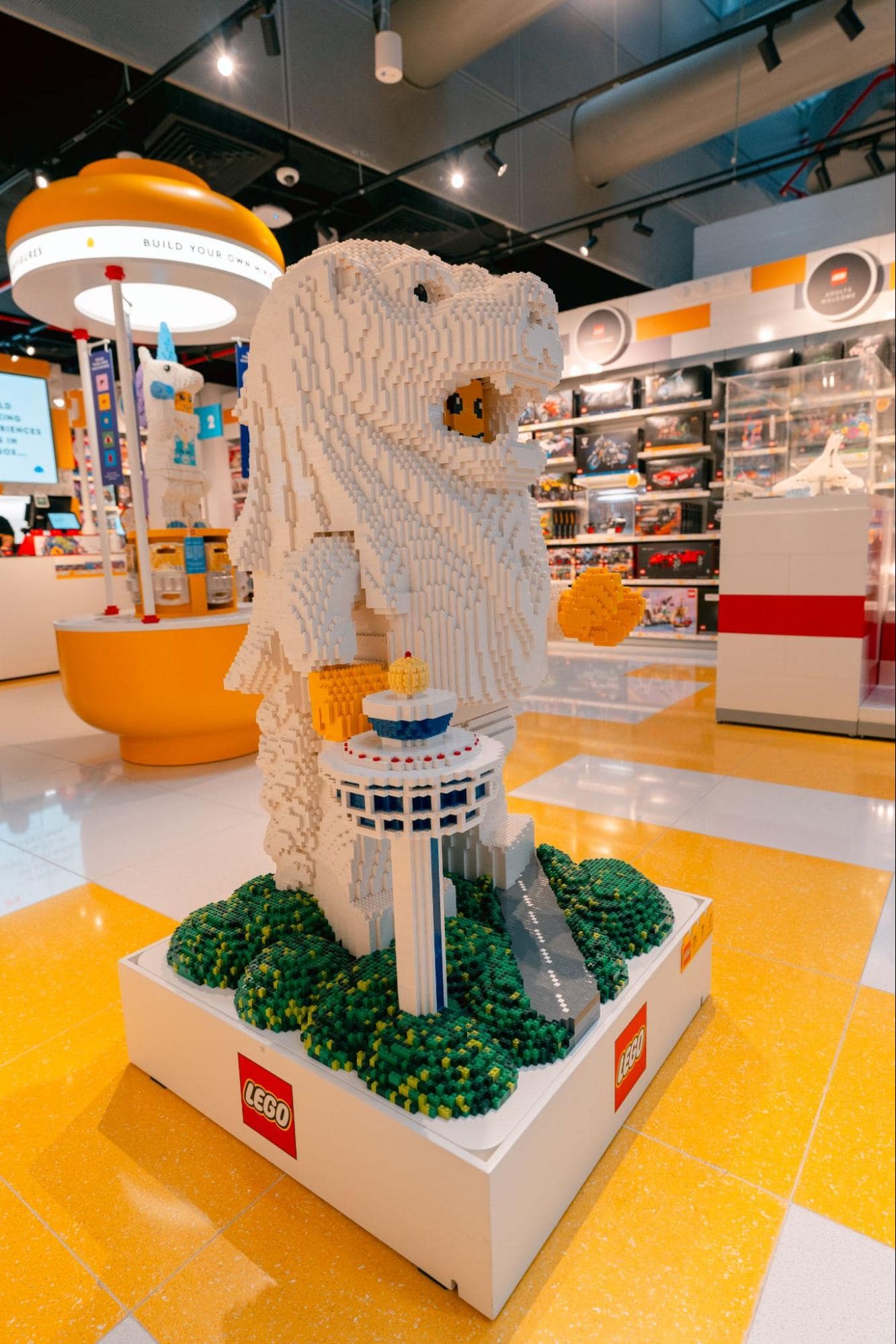 Merlion Model At LEGO Airport Store