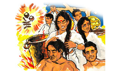 deepavali celebrations - oil bath