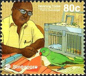 deepavali celebrations - parrot astrologer stamp