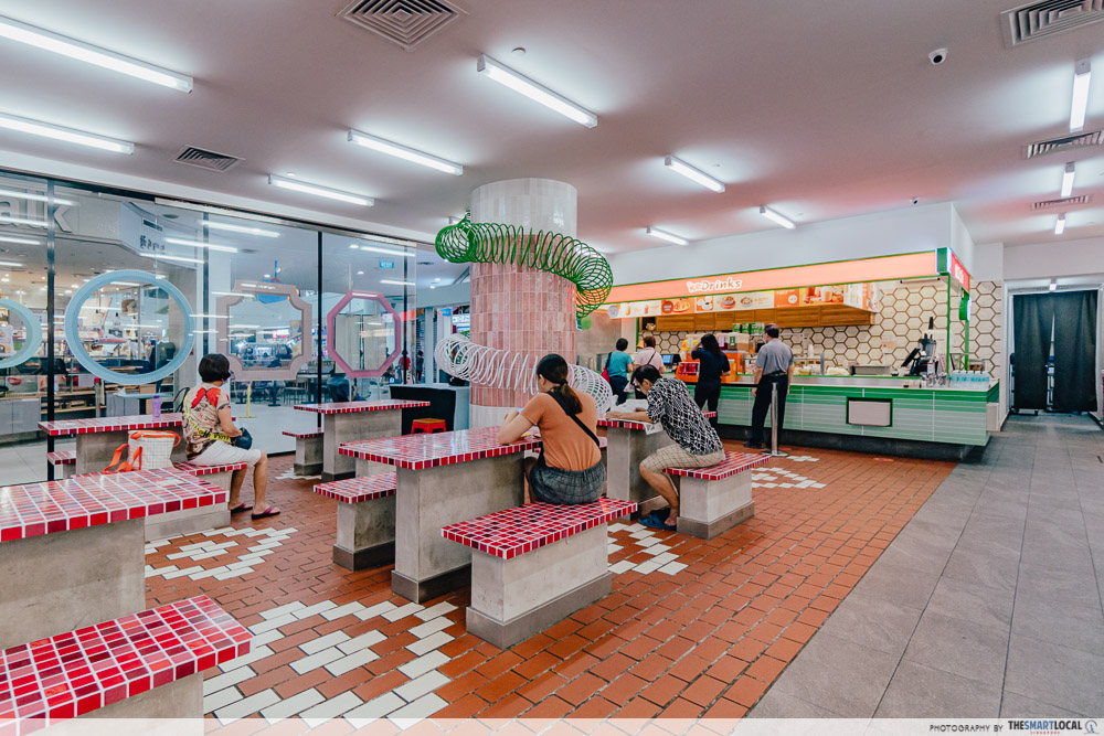 food courts in singapore - rivervale mall food junction void deck