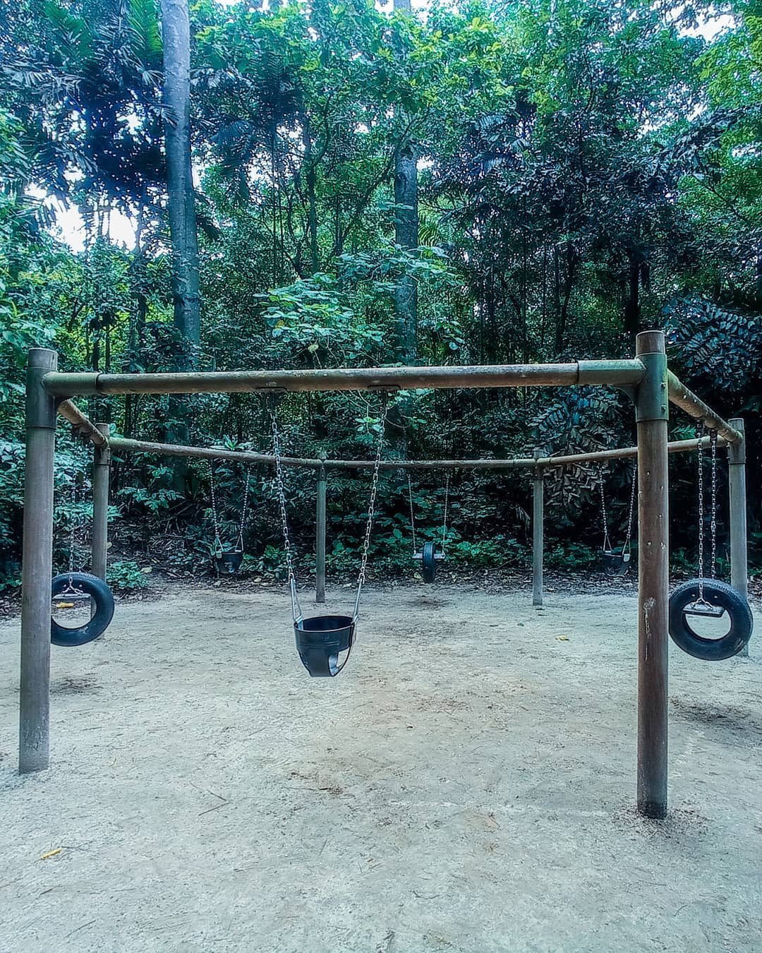 kid-friendly hikes - Hindhede Nature Park swings