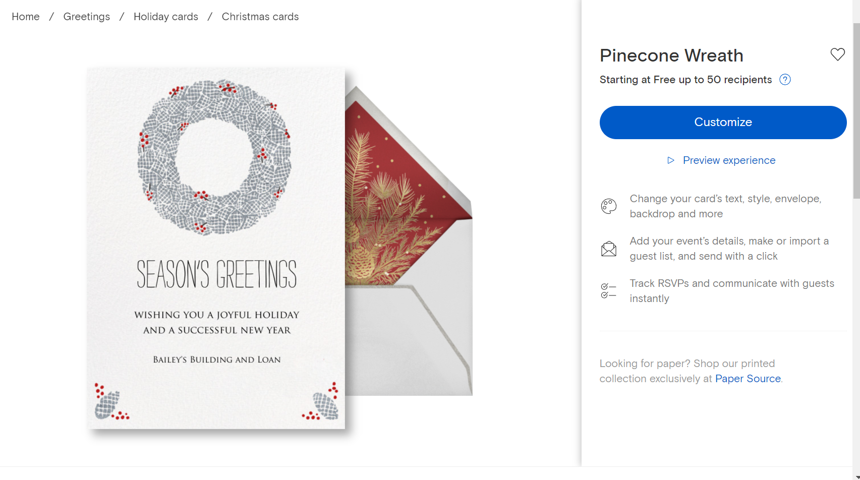 Free online greeting cards - Paperless Post Template