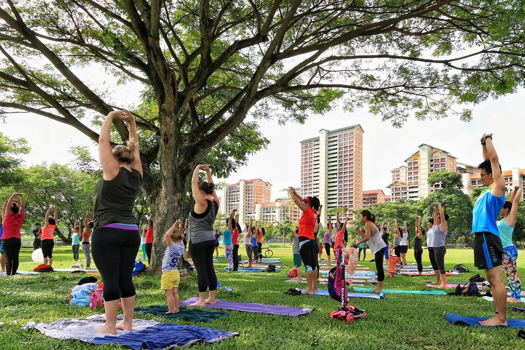 Free workouts in Singapore - yoga seeds bishan park