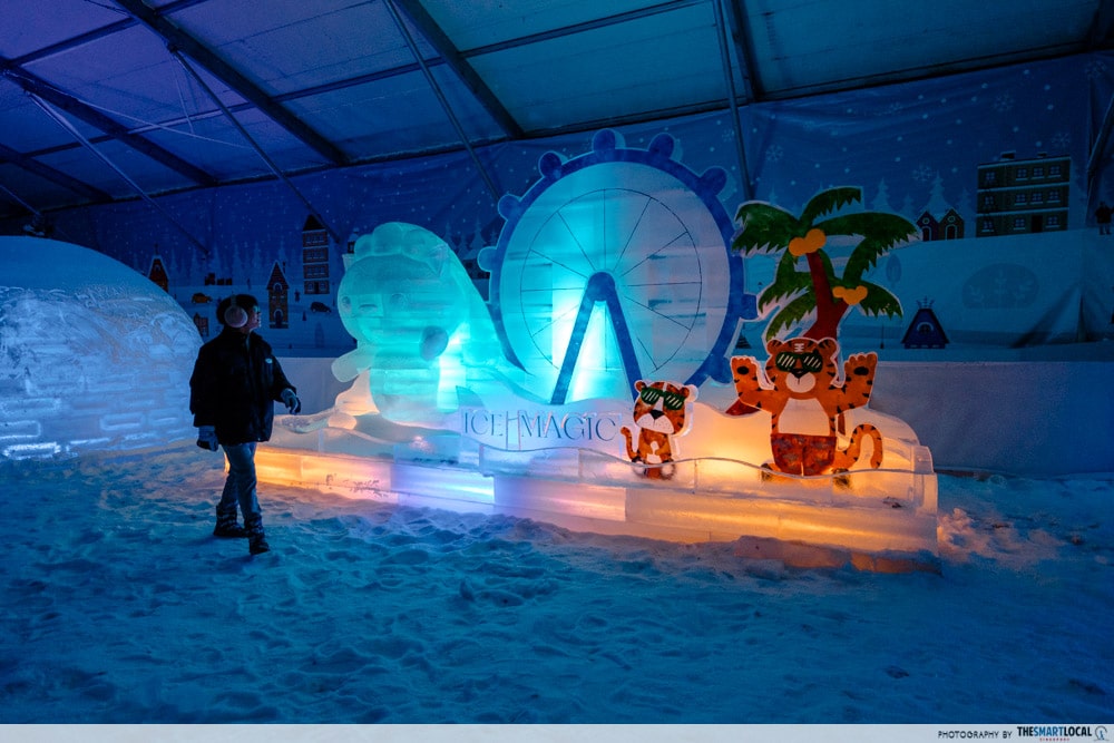 Ice Magic 2023 Ice Sculptures During Light Show