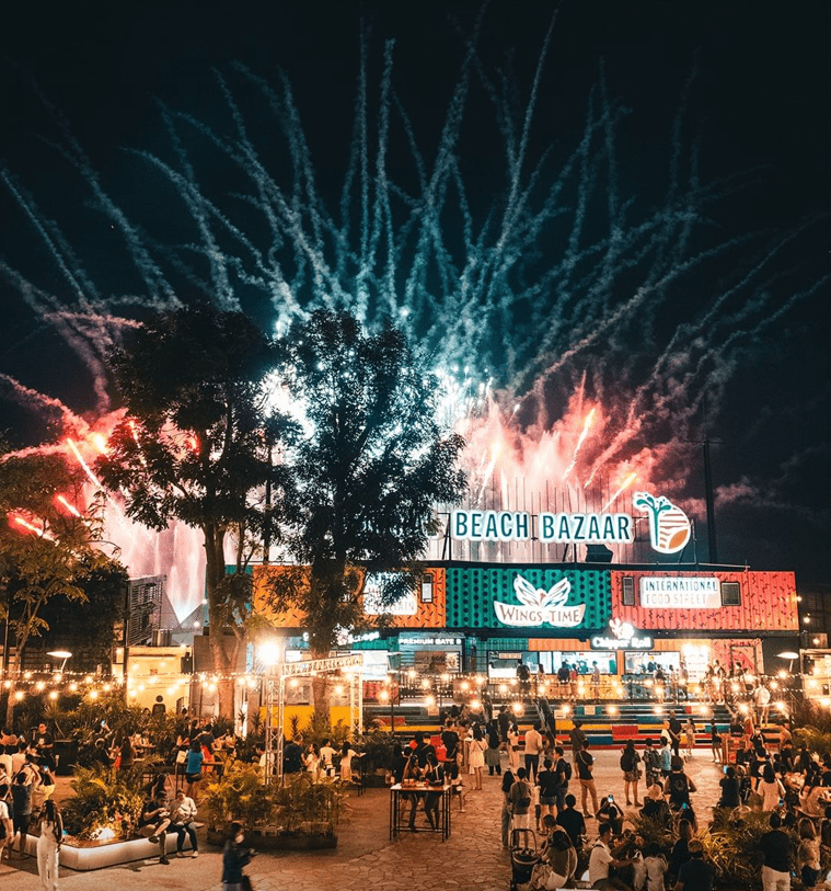 Sentosa Central Beach Bazaar - New Year Fireworks
