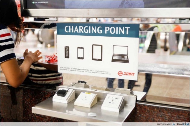 MRT Hacks - Charging points at MRT stations