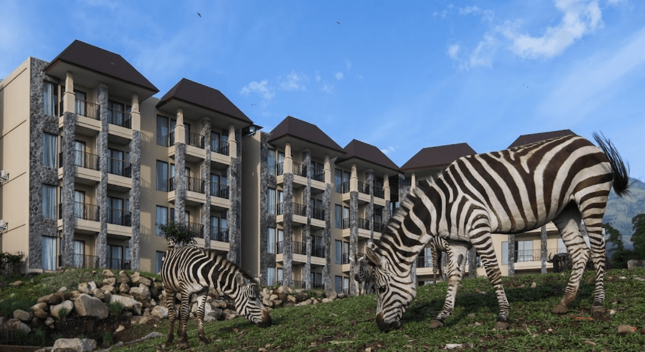 Baobab Safari Resort - Safari room view of the zebra enclosure