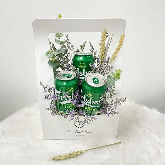 Flower Delivery Singapore - The Bud Box beer cans