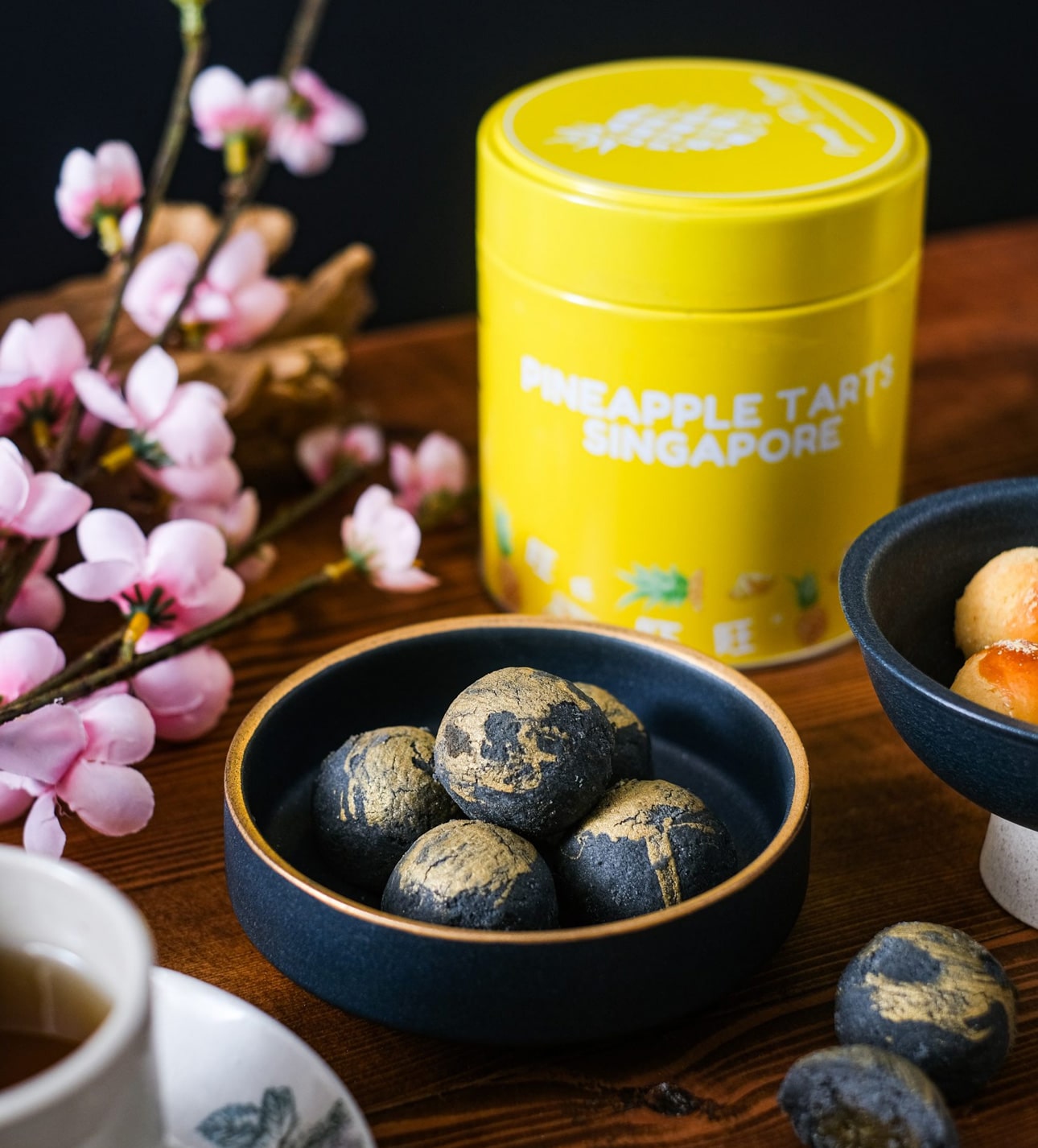 Online Bakeries To Get Unique Homemade CNY Goodies - Double Truffle - Charcoal Truffle Pineapple Tarts from Pineapple Tarts Singapore