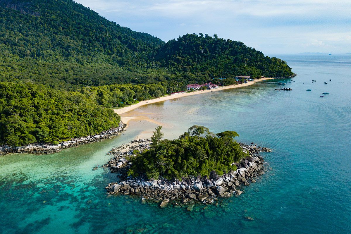 Tioman Island - Kampung Tekek aerial view