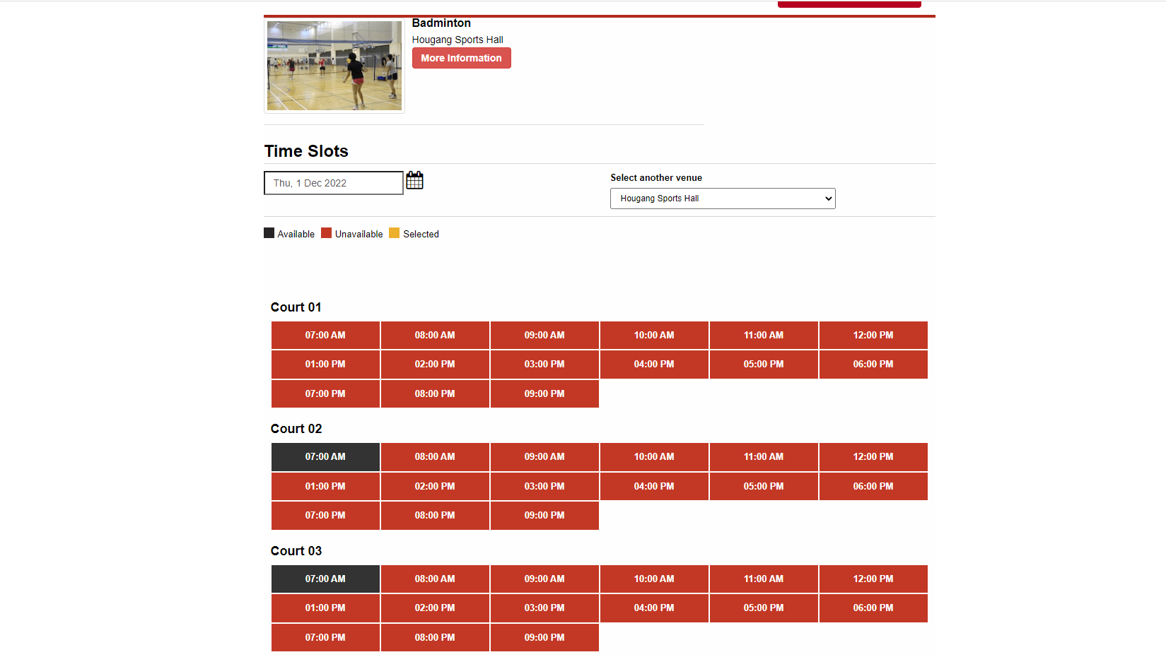 badminton court - activesg badminton booking platform