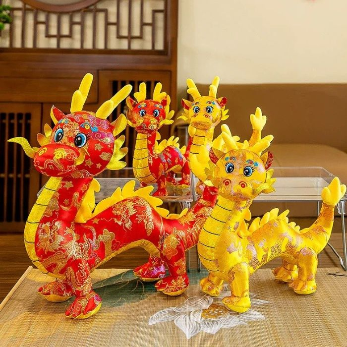 cny decor stores - CGS Party (Chin Giap Soon) dragon plushies